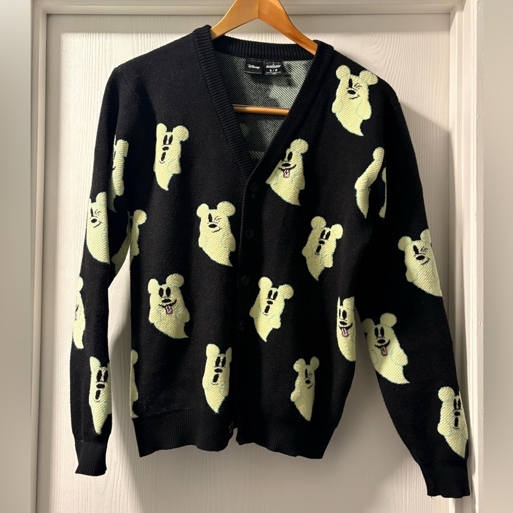 Cakeworthy Disney Glow in the Dark Mickey Ghost Cardigan. Size S